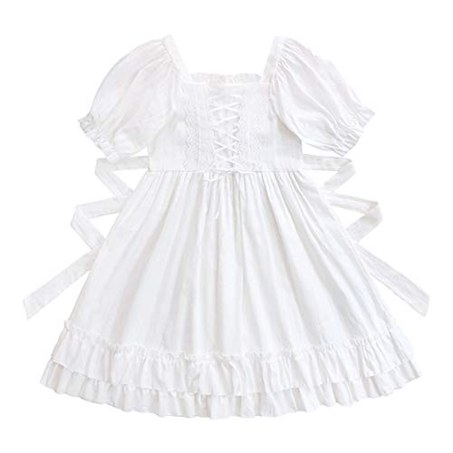 Lolita Summer Dresses Short Sleeve Casual Cute Girls Vintage Princess Dress