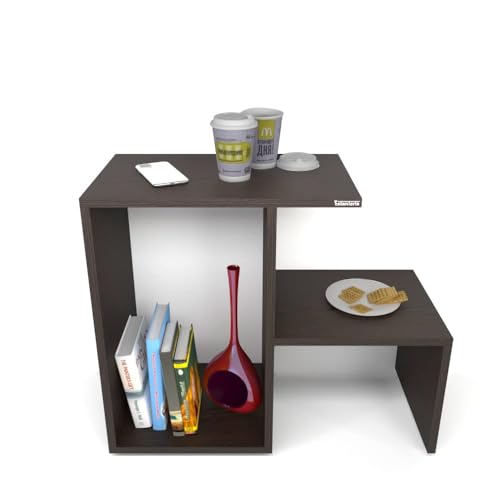 Image of ESTANTERIA Coffee Table for Living Room Wooden Engineering Wood Center Tea Table Strong & Durable Space Saving Furniture with Storage for Bedroom Modern Design Furniture Home Decor (Defaite)