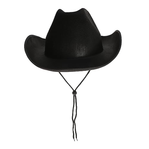 Chapeau de cowboy pour enfants en laine noire paillettes scintillantes