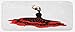 ABAKUHAUS spagnolo Tappeto da Cucina, Flamenco Donna folclorica, Tappeto Decorativo in Peluche con Supporto Antiscivolo, 48 cm x 120 cm, Carbonella Grey Vermilion