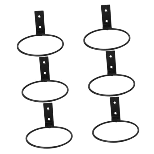 Ciieeo 6pcs Flower Pot Holder Ring - 4 Inch Wall Plant Holder - Wall Planter Hanger Indoor Outdoor for Balcony Garden Plant Pots (black)