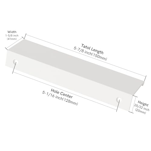 Image of Rergy 10 Pack 5 inch Cabinet Pulls White Finger Pulls for Cabinets