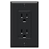 WEBANG Decorator Electrical Wall Outlet Black, Tamper-Resistant Duplex Receptacle, Residential Grade, 3-Wire, Self-Grounding, 2-Pole, 15A 125V, ETL Listed, 10 Wall Plates Included