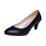 Fermeture: À enfiler Minetom Escarpins Femme Pumps Talon Haut Bout Pointu Bureau Chaussures Élégante Mode Fête Soiree Mariage Chaussures C Noir 2 36 EU