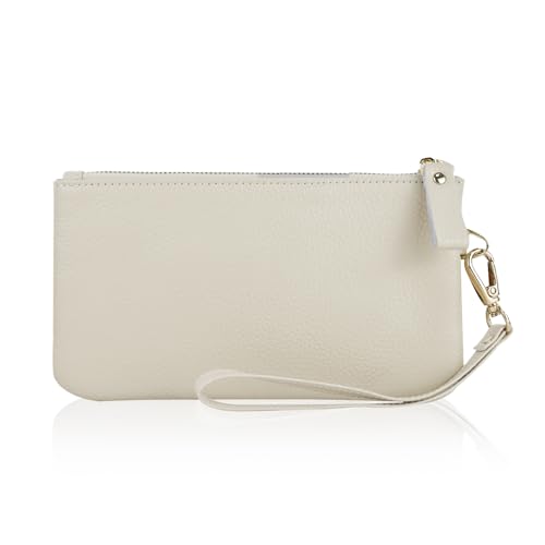 Wristlet Wallets for Women, Small Clutch Wallet with Strap Coin Pocket, Long Genuine Leather RFID Wallet