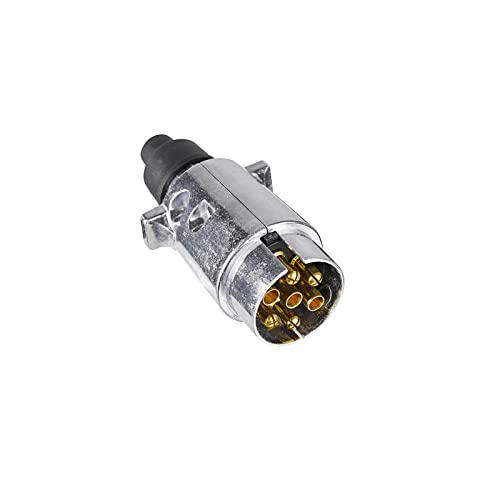 BEIJISTAR Prise Remorque en Métal 7 Broches, 12V Étanche Connecteur Prise Remorque en Métal 7 Broches Mâle, pour Caravane RV Voiture Bateau (Alliage...