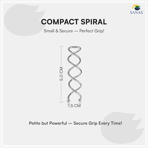 Image of Sanas Spiral U Pin Hair Pins for Women (10 Pcs) Juda Maker Bun Pins, Hair Accessories for Girls & Women, Juda Pin for Hair Bun Styling, Wedding Hair Pin (Silver) (10 Pcs)