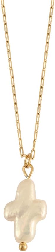 JOIANA | Mini Pearl Cross Necklace - Gold