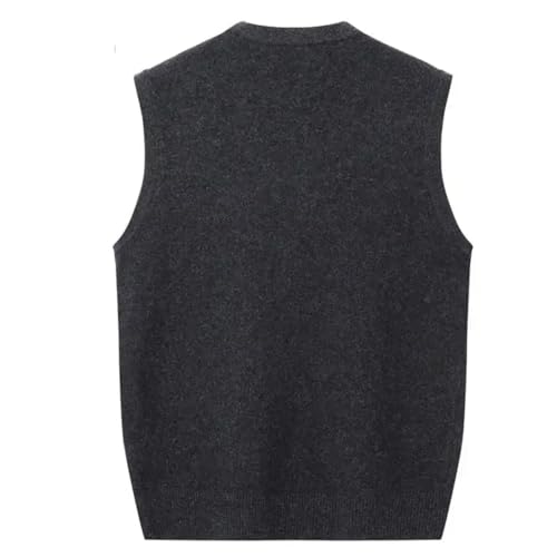 Yeuyyben Men Knitted Vest Casual V-Neck Thick Plus Size Winter Cashmere Sweater Button Cardigan Waistcoat3