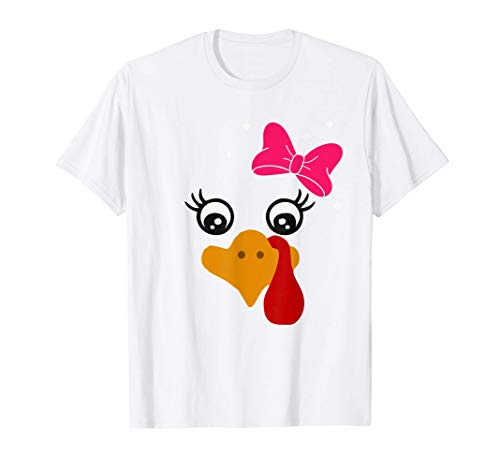 Lady Turkey Face Costume Gift Funny Thanksgiving Camiseta