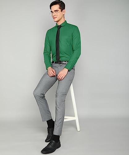 Image of MILDIN Men's Pure Cotton Striped Printed Shirt with Spread Collared Neck Full Sleeve Curved Hemline Button Closure and Regular Fit | Shirt for Man
