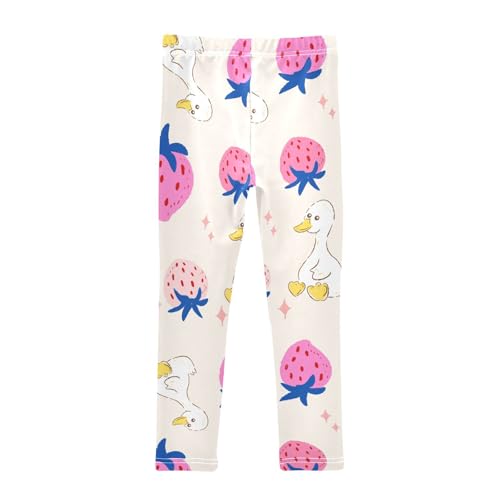 Strawberry Goose Girls Leggings,Workout Leggings for Girls Toddler Athletic Legging Size for 3-10T2