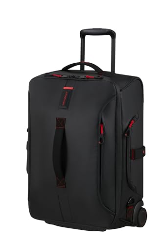 Samsonite Paradiver Light   Bolsa de Viaje con Ruedas y Función Mochila (55 cm), Small, Equipaje de Mano, Repelente al Agua, Ligero, 51L, Negro (Black)
