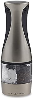 Cole & Mason H946820 Kew Salt and Pepper Mill | Electronic | Brushed Chrome | 210mm | Single | Includes 1 x Electric Salt and Pepper Grinder | Lifetime Mechanism Guarantee
