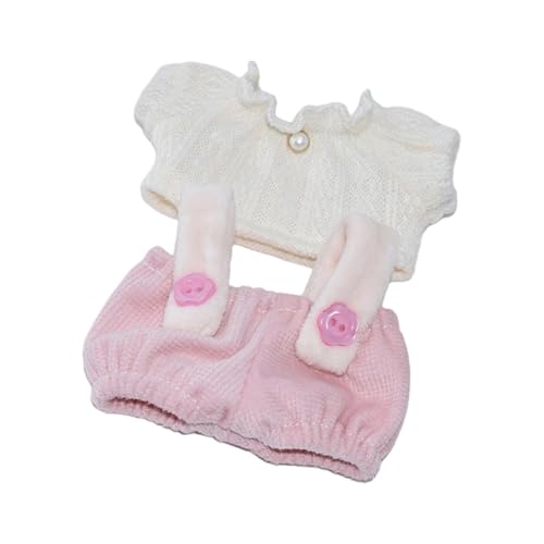 X-Institute Conjunto De Ropa Muñeca Algodón 10cm Conjunto Repuesto Top Y Monos Poliéster Suave para Niños Juego Simulación Vestir Colección Guardarropa Muñecas