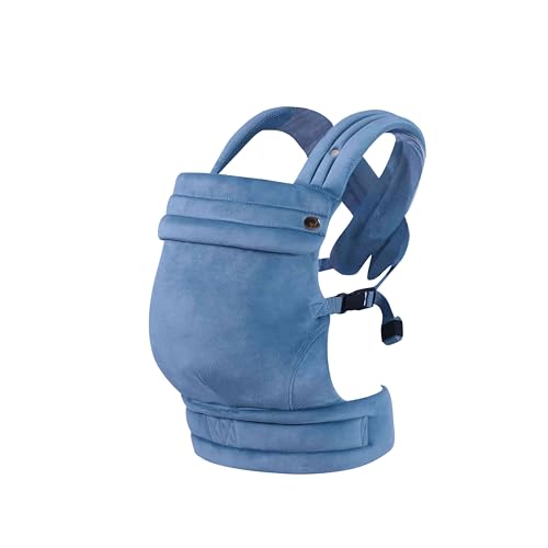 Image of Liderbebe Baby Carrier Newborn to Toddler - Ergonomic,Velvet Fabric Breathable Mesh Cozy and Lightweight Infant Carrier for 7-35lbs,Enhanced Lumbar Support Hands-Free Parenting,All Seasons,Blue