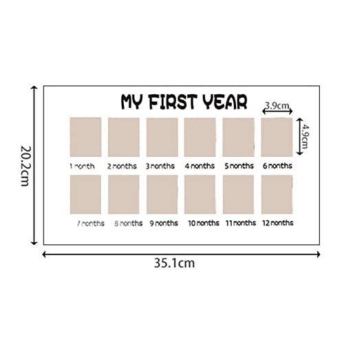Almencla Memórias do bebê moldura de fotos do meu ano, exibição simples de madeira meninos meninas m