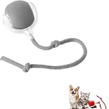 PLUANQMHD Balle Confortable Doggo, Balle Roulante Confortable Doggo, Tugplay Pro, Balle Roulante Interactive pour Chien, Balle Auto-roulante À Mâcher pour Chiens (Grey)