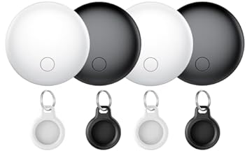 Air Tracker Tag-4 Pezzi, Smart Tag Compatibile con Apple Find My (Solo IOS), Bluetooth Localizzatore per Portafogli, Chiavi, Zaini, Bagagli, 100dB Bip, Batteria Sostituibile, IP68 impermeabile
