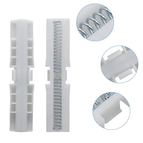 Guía deslizante para puertas plegables, paquete de 2 unidades, color blanco, montaje superior | Material ABS, para puertas plegables de clóset, armarios, gabinetes y puertas de baño miniatura 3