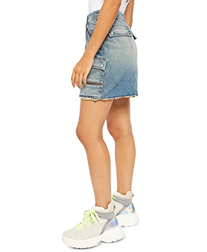 Free People Women's Avenue Denim Miniskirt Blue Size 283