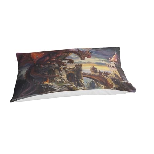 Housse de couette dragon 3D facile d'entretien pour lit d'adolescent