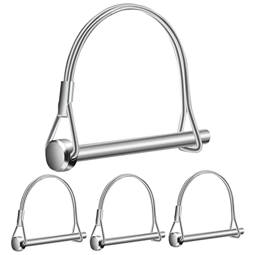 QIMEI-SHOP Rohrklappsplinte mit Rastverschluss Sicherungsstift Verzinkt Splinte Sicherungsbolzen für Bauernhof-Anhänger Rasen Garten M6x70 mm 4 Stücke