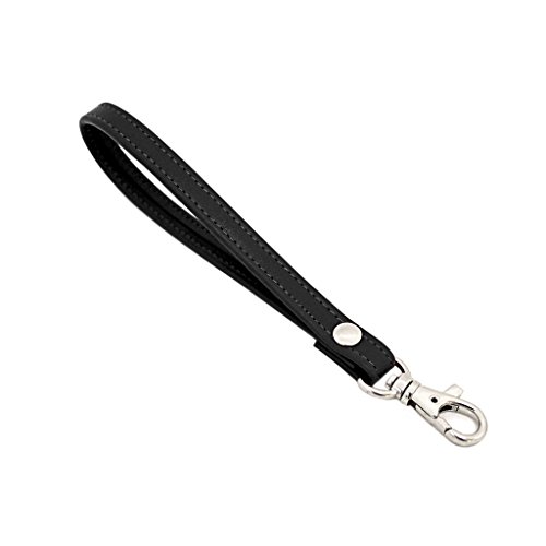 Snaptotes Genuine Leather Replacement Small Black Wrist Strap For Clutch/Wristlet/purse/pouch
