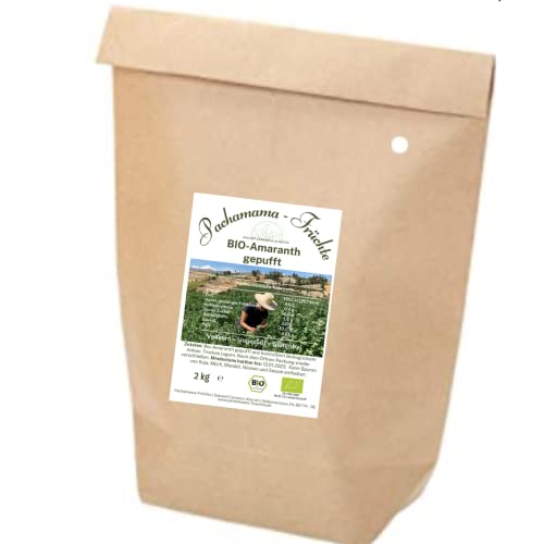 Pachamama-Früchte BIO - Amaranth gepufft 2 kg | Glutenfrei | Plastikfrei | Vegan | Ungesüßt | Vollkorn (1 x 2 kg) Cover