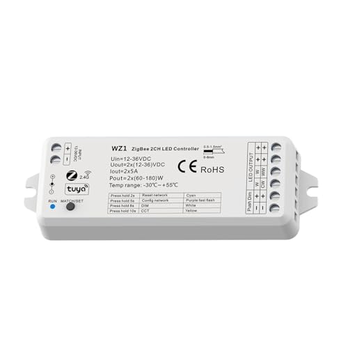 2 in 1 Led �R���g���[���[ CCT WW/CW ���m�N���X�g���b�v 12V 24V �ǃ}�E���g�^�b�`�R���g���[������ Alexa �z�[���p(WZ1 LED Controller)