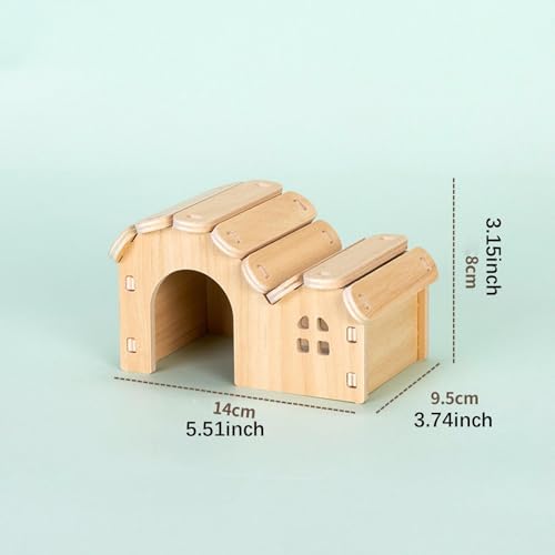 Gralara Casa de madeira para hamster, armário para animais, abrigo para hamster, habitat para gerbil