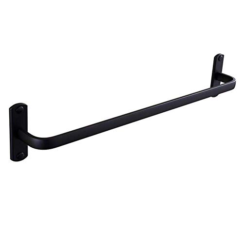 Toallero negro de aluminio de 40cm sin taladro para baño 2