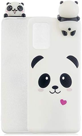 Gostyle Cute 3D Cartoon Case Compatible with Samsung Galaxy A71,Lovely Animal White Panda Pattern Soft Silicone Back Cover,Ultra Slim Flexible TPU Bumper Anti-Scratch Cover