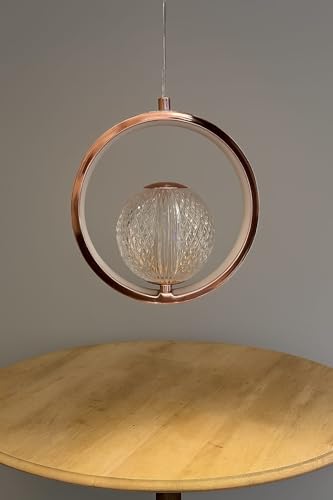 Image of FILLISKA 3 in1 Colour Changing LED Luxurious Hanging /Pendant Light (Rose Gold- MX8112)