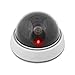 O&W Security 2er Set Dome-Kamera Attrappe – Dummy Überwachungskamera mit Objektiv, Blink-LED & 25 IR-LEDs (Attrappe), wasserdicht, Ø 9,5 cm/H 6,8 cm, Wand/Decke, 2X AA
