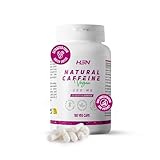 HSN Cafeína Natural 200mg | 180 Cápsulas Vegetales | Cafeína Anhidra de Efecto Inmediato | Procedente del Café verde (Coffea arabica) | Alta Concentración y Potencia | No-GMO, Vegano, Sin Gluten