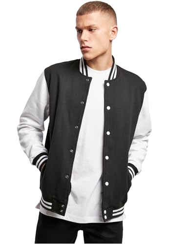 Build Your Brand Herren Sweat College Jacket Jacke, per pack Mehrfarbig (Blk/Wht 00050), Medium (Herstellergröße: M), BY021