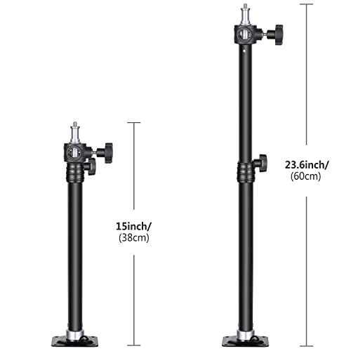 Image of Neewer Wall Mounting Boom Arm 15-23.6 inches /38-60 Centimeters Adjustable Length with 1 /4 inch to 3 /8 inch Universal Adapter for Photo Studio Video Light, Monolights Photography