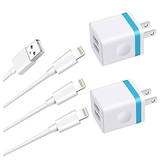 ARCCRA iPhone Charger (10FT+6FT+3FT) Extra Long Fast Charging Sync Cable with 2 X Dual Port USB Wall Charger Plug Adapter Compatible with iPhone 12 11 Xs Max XR X 8 7 6S 6 Plus SE2 5S iPad