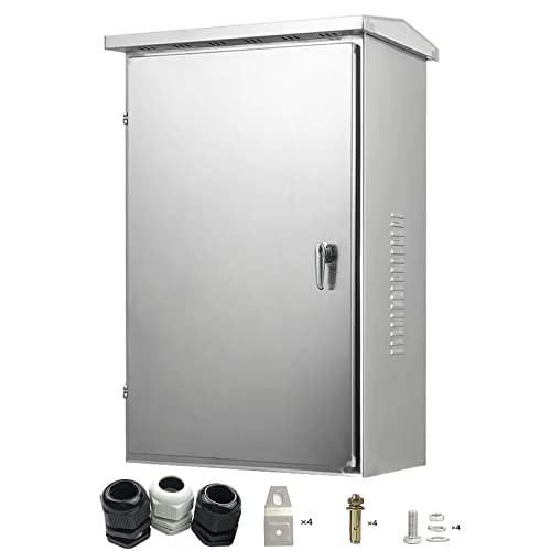 Gersik Outdoor Stainless Steel Electrical Box Enclosure, Ip65 Waterproof Junction Box, Weatherproof Nema Enclosure Box, Wall-Mounted Project Boxes For Electronics 31.5"H X 23.6"W X 7.87"D #TOP17