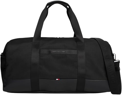 Tommy Hilfiger Herren Duffle Bag Tasche Nylon Travel Weekender, Schwarz (Black), Einheitsgröße