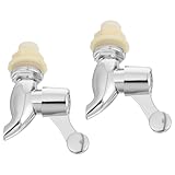 OSALADI 2 Stück Kunststoff Ersatz Zapfhahn 15 18mm für Getränkespender und Flaschenkrüge Silberfarben mit Ergonomischem Wasserventil für Kalte und Warme Getränke