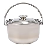 Hemobllo Edelstahltopf mit Deckel und Ergonomischem Griff 20cm Mehrzweck Küchenkochgeschirr für Induktionsherde Vielseitiger Haushalts Suppentopf für Kochen und Backen