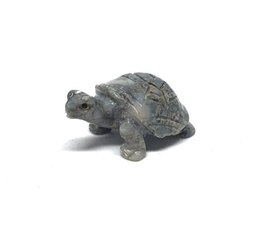 nelson creations, llcTurtle Natural Soapstone Hand-Carved Animal Charm Totem Stone Carving Figurine, 1.5 Inch