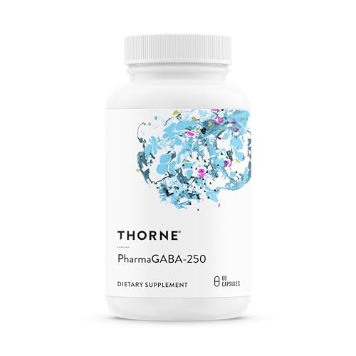 THORNE - PharmaGABA-250 - GABA Supplement - 250 mg Natural Source Gamma-Aminobutyric Acid - Promotes a Calm, Relaxed, Focused State of Mind* - 60 Capsules