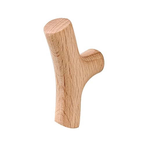 Fasheepfa Tiradores de madera maciza de haya, diseño de ramas de árbol, tiradores de cajones, palancas de armario para muebles de cocina y sala de estar (haya)