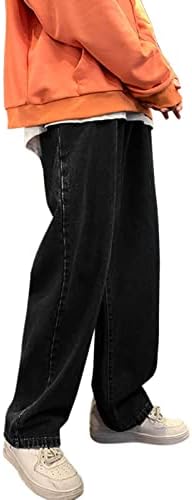 30 Jeans Men Male Casual Fashion Plus Size Loose Elastic Waist Jeans Street Wide Leg Trousers Pants