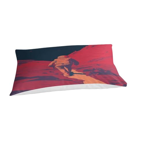 Housse de couette 3D lune rouge 135x200 parure de lit microfibre avec taies - 6