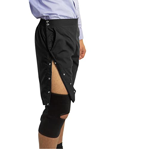 Unisex Shorts mit versteckten Druckknöpfen und Taschen, 100 % Baumwolle, schwarz, Small Cover
