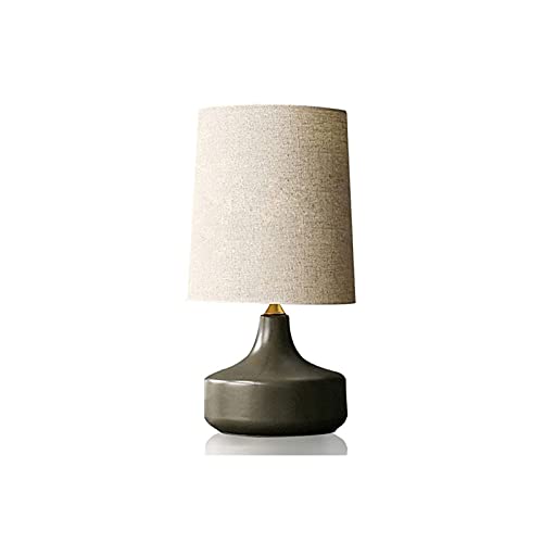 Lampe de table en céramique noire style nordique de 22 pouces pour table de chevet de chambre
